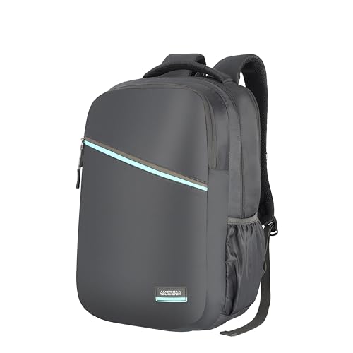 American Tourister ACTON Laptop computer Backpack, 33L with Spacious Interiors and A number of Compartments with Rain Cowl, Laptop computer Backpack for Males and Ladies – GREY, Presents for Males, Ladies and Children, School Bag