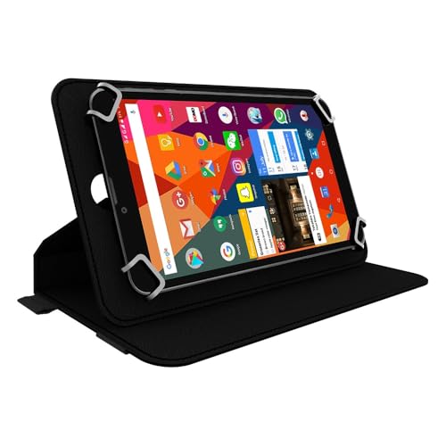 DOMO Tab with Carry Case Slate S3 7-inch Pill Laptop, 1GB RAM, 8GB Storage, 128GB Expandable, Twin SIM Slot, Calling, GPS, Bluetooth, QuadCore CPU_Black