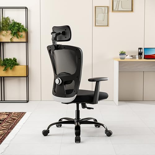 Inexperienced Soul® | Jupiter Echo | Ergonomic Workplace Chair with 3 Years Guarantee | 2D Headrest & Lumbar Assist | Synchro-Tilt Lock Mechanism | Heavy Responsibility Steel Base (Black)