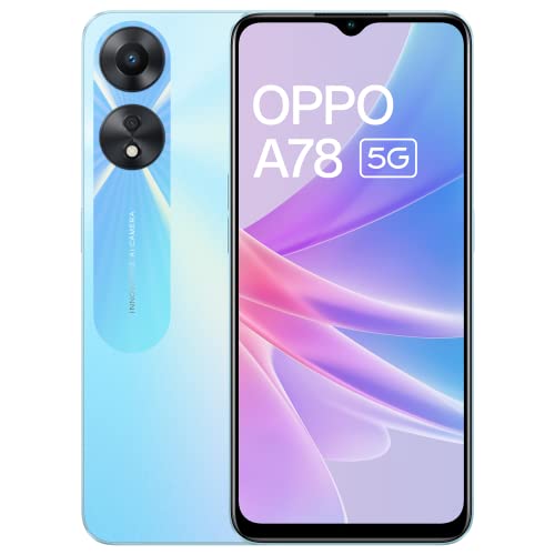 Oppo A78 5G (Glowing Blue, 8GB RAM, 128 Storage) | 5000 mAh Battery with 33W SUPERVOOC Charger| 50MP AI Digital camera | 90Hz Refresh Charge | with No Price EMI/Further Trade Gives