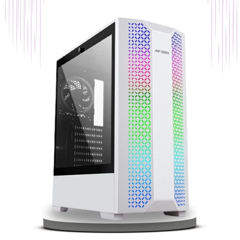 Trixis Solitude SG153 Gaming PC with Processor AMD RYZEN 5 5600G and Motherboard (GB B450M-DS3H V2), SSD (500GB NVME), RAM (16gb), with Tempered Glass Facet Panel On Gaming Cupboard