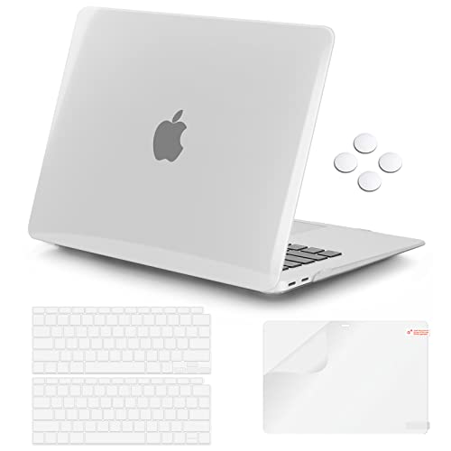 iCasso for MacBook Air M1 Case Cowl 2021-2018 Launch A2337 A1932 A2179,Laptop computer Cowl Case and Laptop computer Keyboard Cowl,Just for MacBook Air 13” with Contact ID Retina Show-Clear Clear
