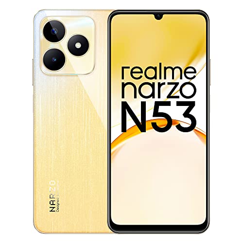 realme narzo N53 (Feather Gold, 4GB+64GB) 33W Section Quickest Charging | Slim Smartphone | 90 Hz Easy Show