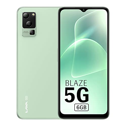 Lava Blaze 5G (Glass Inexperienced, 6GB RAM, UFS 2.2 128GB Storage) | 5G Prepared | 50MP AI Triple Digicam | Upto 11GB Expandable RAM | Charger Included | Clear Android (No Bloatware)