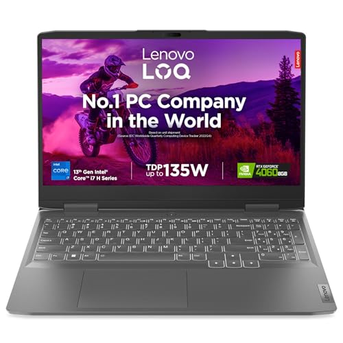 Lenovo LOQ Intel Core i7-13620H 15.6″ (39.6cm) FHD IPS 144Hz 350Nits Gaming Laptop computer (16GB/512GB SSD/Win 11/NVDIA RTX 4060 8GB/3 Month Recreation Go/Workplace 2021/Storm Gray/2.4Kg), 82XV00BRIN