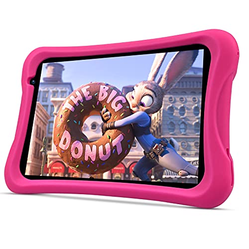 PRITOM Android 10 Go, 8 inch Children Pill, Parental Management, Wi-Fi, Quad Core Processor, 2GB RAM, 32GB ROM, HD IPS Display screen, 2.0 Entrance + 8.0 MP Rear Digicam, with Children-Pill Case(Pink)