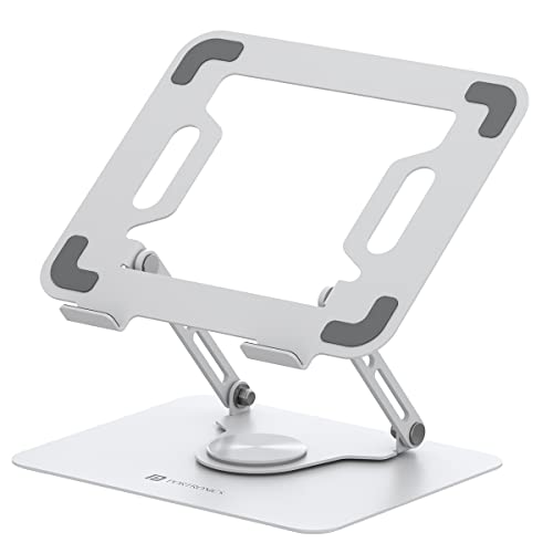 Portronics My Buddy K9 – Moveable Laptop computer Stand – Adjustable Elevation Ranges – Ventilated Anti-Slip Design – 360-degree Rotating Base(White)