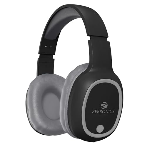 ZEBRONICS THUNDER Bluetooth 5.3 Wi-fi Headphones with 60H Backup, Gaming Mode, Twin Pairing, ENC, AUX, Micro SD, Voice assistant, Comfy Earcups, Name Operate(Black)