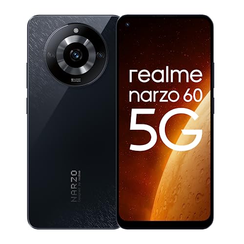realme narzo 60 5G (Cosmic Black,8GB+128GB) | 90Hz Tremendous AMOLED Show | Extremely Sharp 64 MP Digital camera | with 33W SUPERVOOC Charger