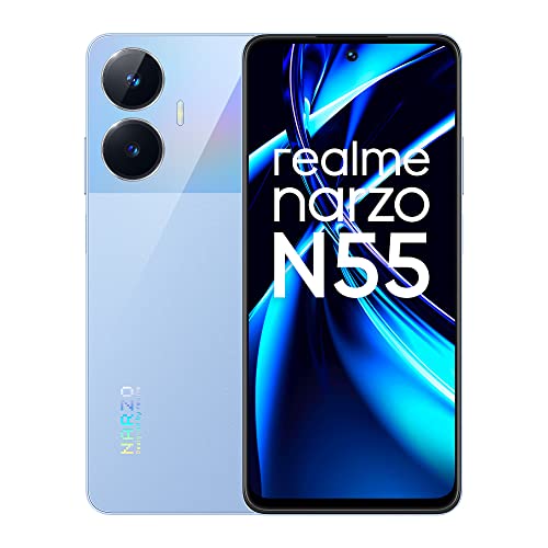 realme narzo N55 (Prime Blue, 4GB+64GB) 33W Phase Quickest Charging | Tremendous Excessive-res 64MP Main AI Digital camera