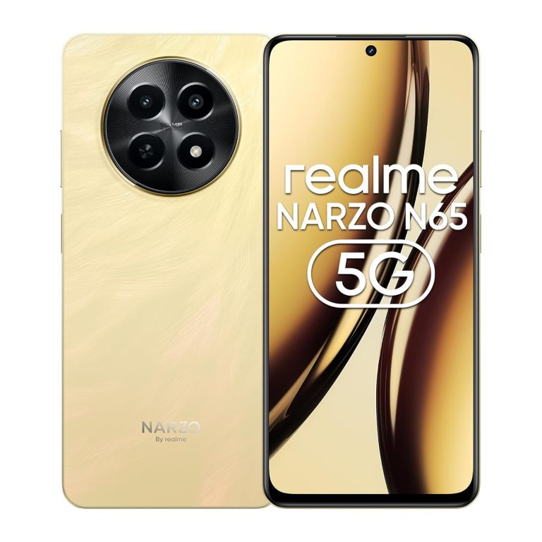 realme NARZO N65 5G (Amber Gold 4GB RAM, 128GB Storage) India’s 1st D6300 5G Chipset | Extremely Slim Design | 120Hz Eye Consolation Show | 50MP AI Digital camera| Charger in The Field