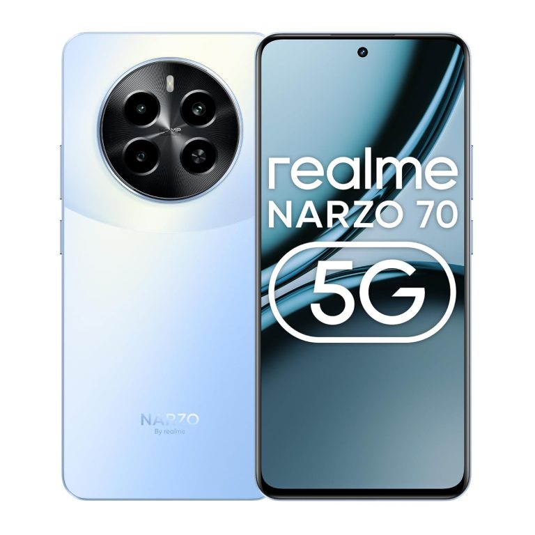 realme NARZO 70 5G (Ice Blue,8GB RAM, 128GB Storage | Dimensity 7050 5G Chipset | 120Hz AMOLED Show | 50MP Main Digicam | 45W Charger in The Field