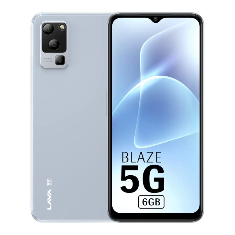 Lava Blaze 5G (Glass Blue, 6GB RAM, UFS 2.2 128GB Storage) | 5G Prepared | 50MP AI Triple Digicam | Upto 11GB Expandable RAM | Charger Included | Clear Android (No Bloatware)