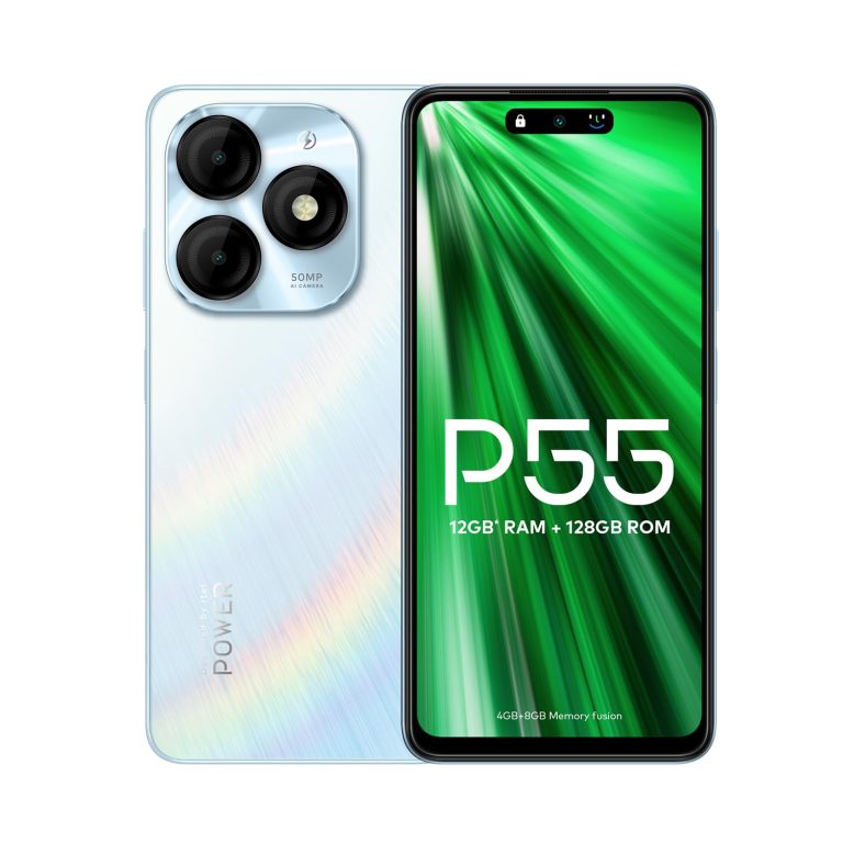 itel P55 4G | Upto 12GB RAM with Reminiscence Fusion & 128GB ROM| 50MP AI Twin Rear Digicam & 8MP Entrance Digicam| 5000mAh Battery with 18W Charger | Dynamic Bar|UFS 2.2| Aurora Blue