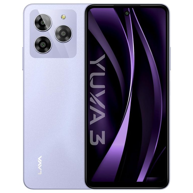 Lava Yuva 3 (Cosmic Lavender,4+4*GB RAM,UFS 2.2 128GB Storage)|Premium Shiny Again|Octacore Processor|18W quick charging|90Hz Punch Gap Show|13MP AI Triple Digital camera|Aspect Fingerprint Sensor