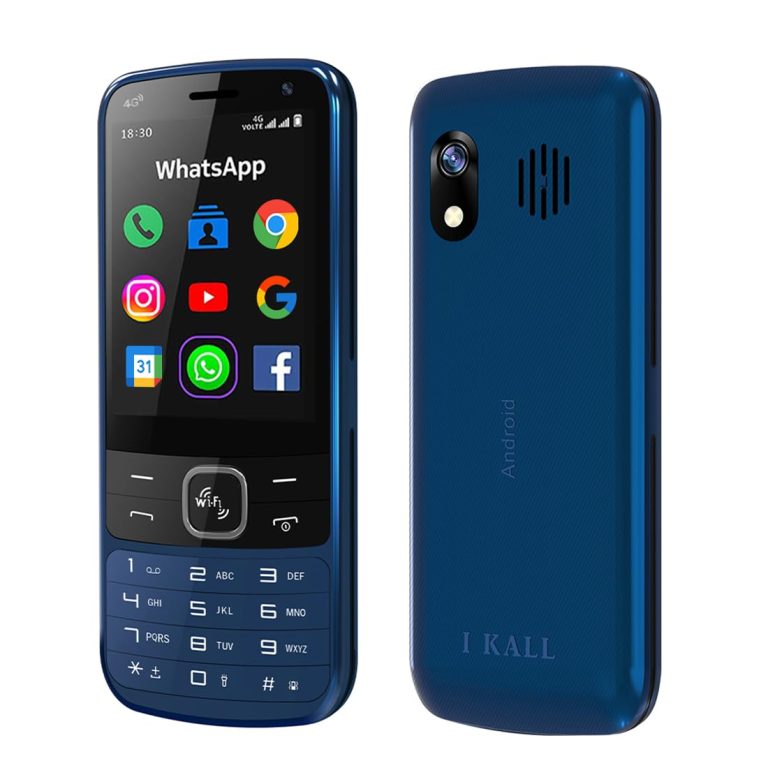 IKALL K555 Contact and Kind 4G Smartphone | Assist Whatsapp, Instagram and YouTube | Twin Sim | Android 12 (Blue)