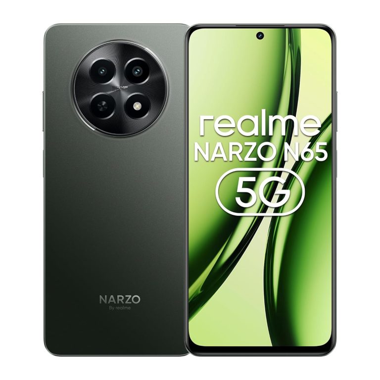 realme NARZO N65 5G (Deep Inexperienced 4GB RAM, 128GB Storage) India’s 1st D6300 5G Chipset | Extremely Slim 190g Design | 120Hz Eye Consolation Show | 50MP AI Digital camera| Charger in The Field