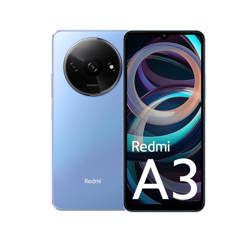 Redmi A3 (Lake Blue, 4GB RAM, 128GB Storage) | Premium Halo Design | 90Hz Show | Highly effective 4G G36 Processor