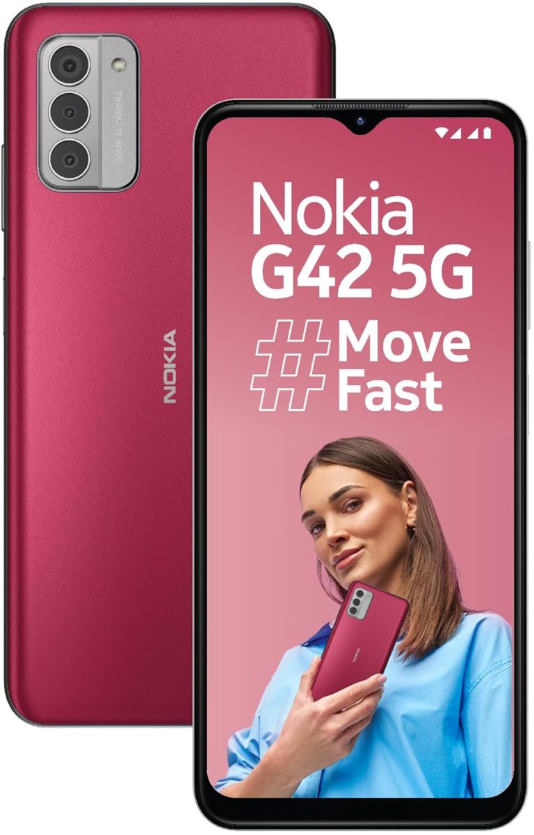Nokia G42 5G Powered by Snapdragon® 480 Plus 5G | 50MP Triple Rear AI Digital camera | 6GB RAM (4GB RAM + 2GB Digital RAM) | 128GB Storage | 3-Day Battery Life | 2 Years of Android Upgrades | SO Pink