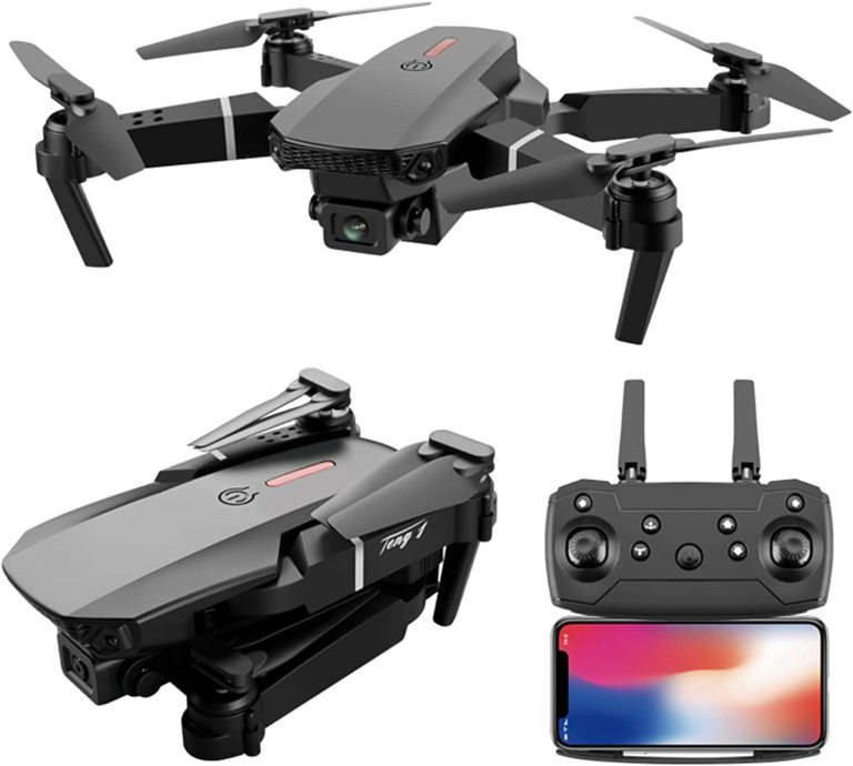 AZARIA Foldable Distant Management Drone with Digicam HD Huge Angle Lens Optical Circulate Positioning with 1800Mah Battery WiFi RC Drone with 1080P HD Digicam Dwell Video FPV 4-Axis Digicam with Twin Flash Gentle