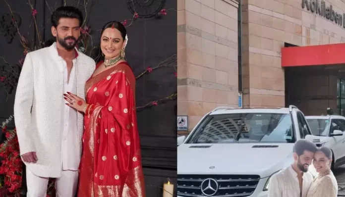 Newlyweds, Sonakshi Sinha And Zaheer Iqbal Get Spotted Exiting Kokilaben Hospital In Mumbai