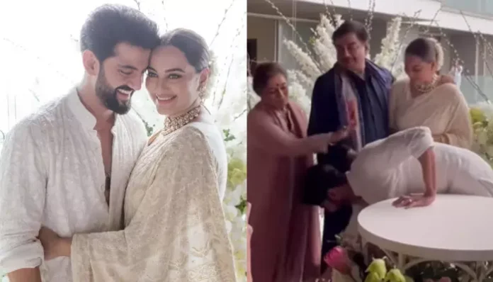 Sonakshi And Zaheer Share Warm Hug, He Plants Kiss On His Bride After Getting Her Parents