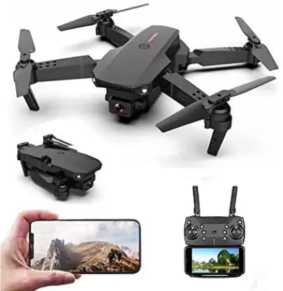 TOYDEPO E88 Drone PRO MAX (Black) WiFi Digicam Drone Distant Management Quadcopter 360 Flip Stunt Drone | 4K Digicam Dwell Video |1000 Mah Lengthy Flight Time Auto Hover Fold Ready Rc Drone Quad-Copter