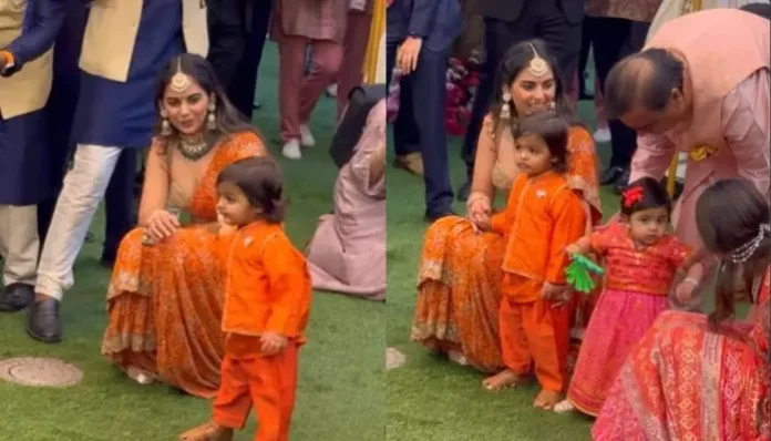 Isha Ambani Twins With Son, Krishna, Little One Dances To Dhol, Veda, Prithvi And Aadiyashakti Joins