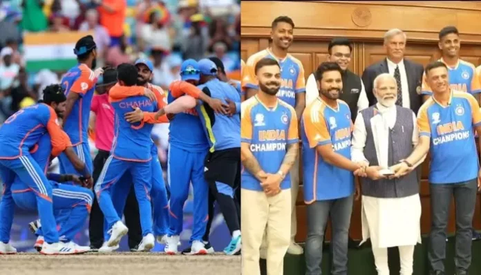 Team India Meets PM Modi After T20 World Cup Win, They Proudly Flaunt Customised 